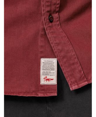 Men's Women s Long-Sleeve Cotton Twill Button-Up Shirt with Double Patch Pockets