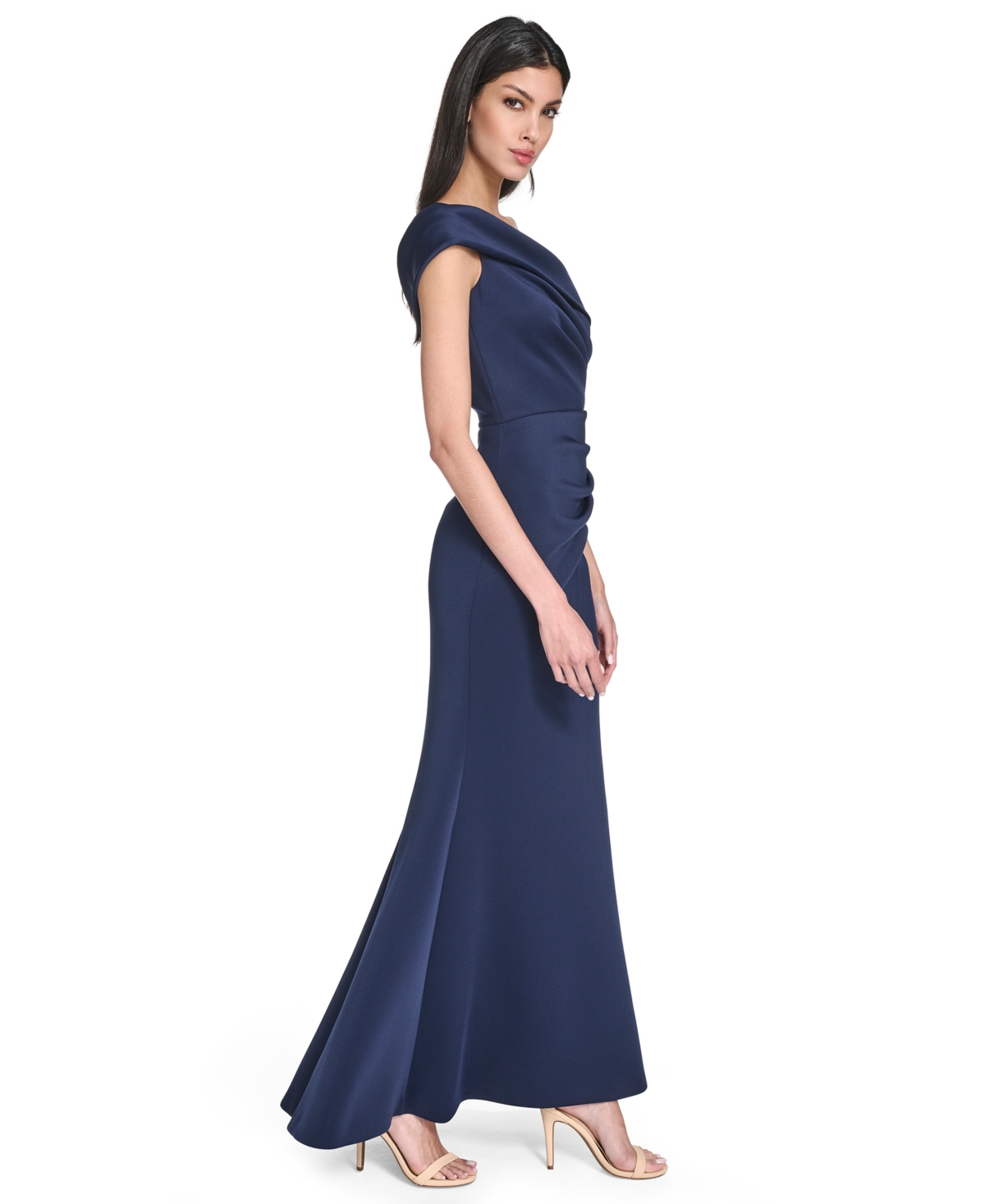 Eliza J Off The Shoulder Fit & Flare Gown In Blue