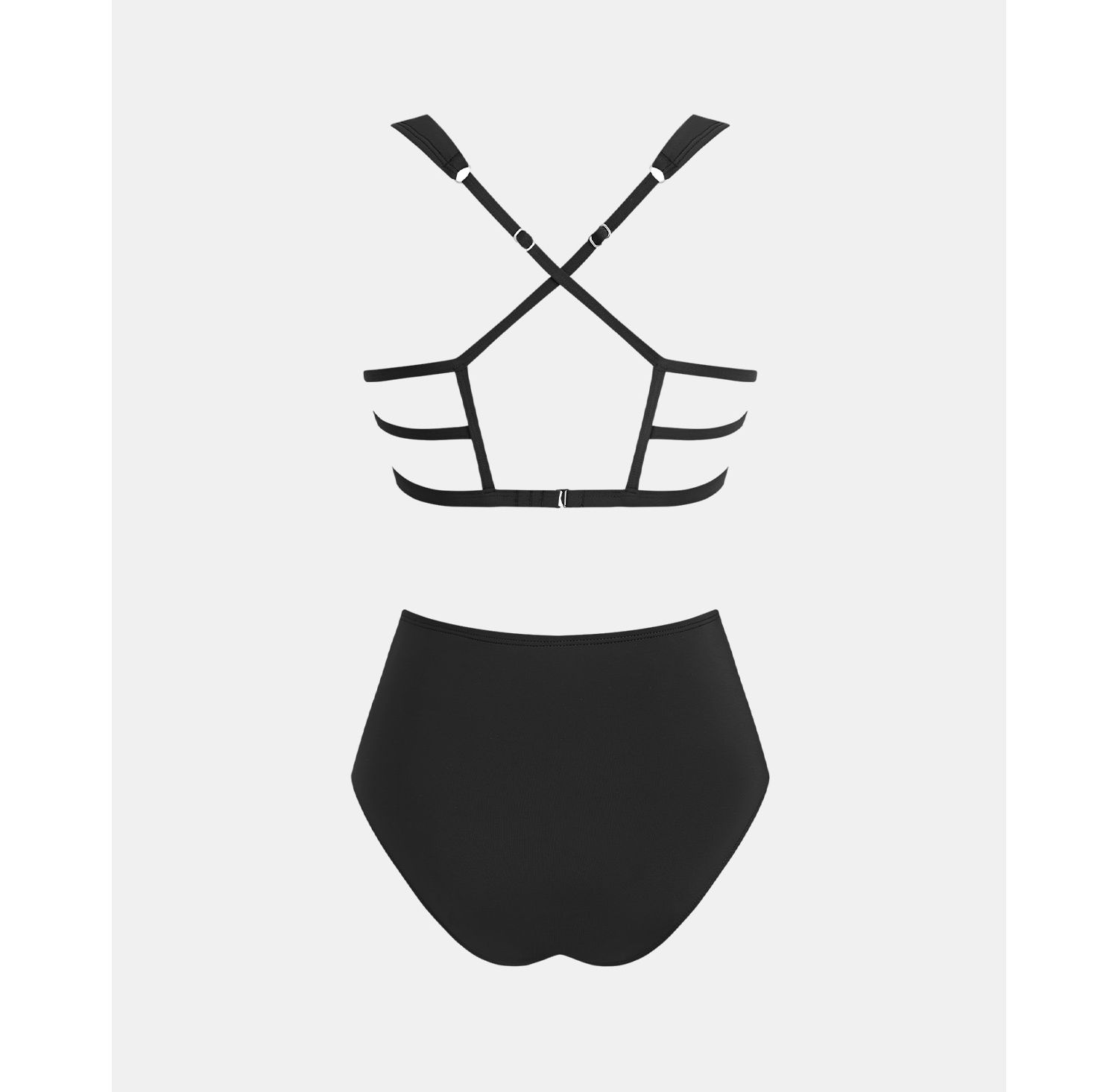 Women's Deep V Cowl Neck Ruching Bikini Sets