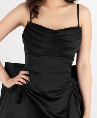 Juniors' Cowl Neck Bow Back Dress