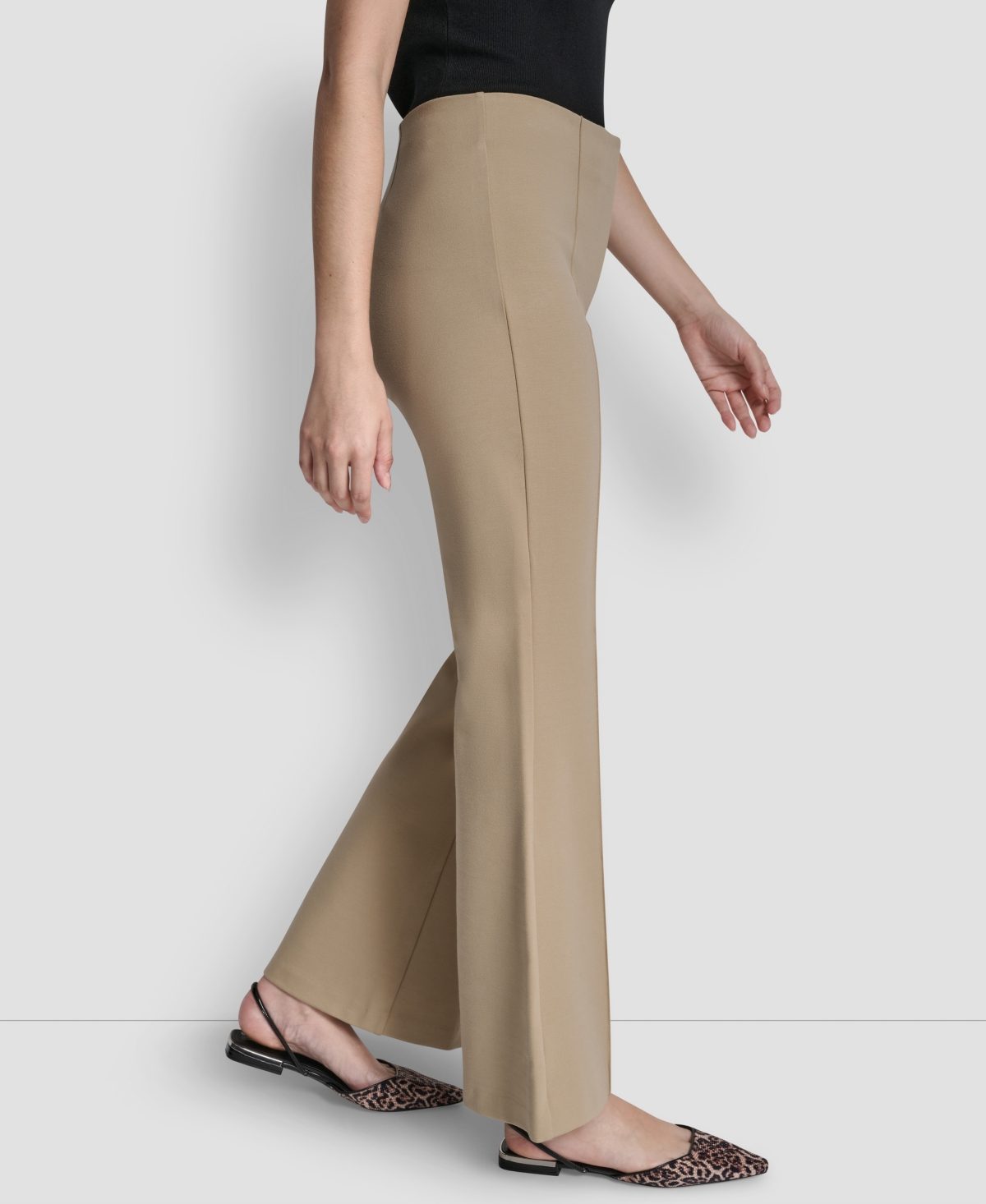 Dkny Women's Front Seam Flare Leg Pants In Brown