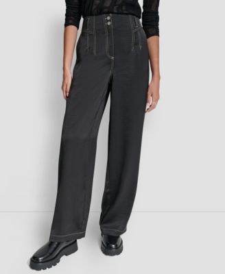 DKNY - Women's Top Stitch Glazed Dressing Trousers