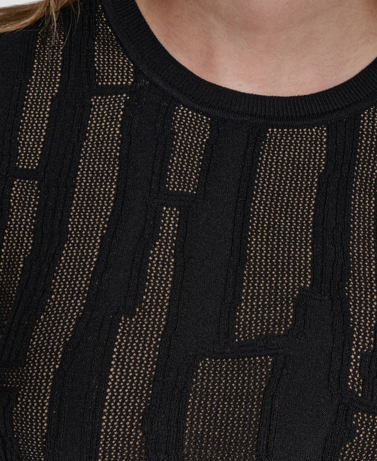 Dkny Women's Long-Sleeve Double Layer Mixed Stitch Sweater