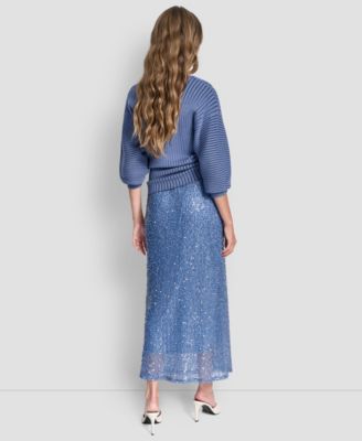 Women's Pull-On Knit Sequin Skirt