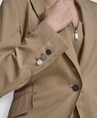 Women's Collared Button Front Blazer