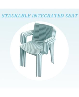 Streamdale Stackable Blue Armchair - Indoor/Outdoor, Ergonomic Design