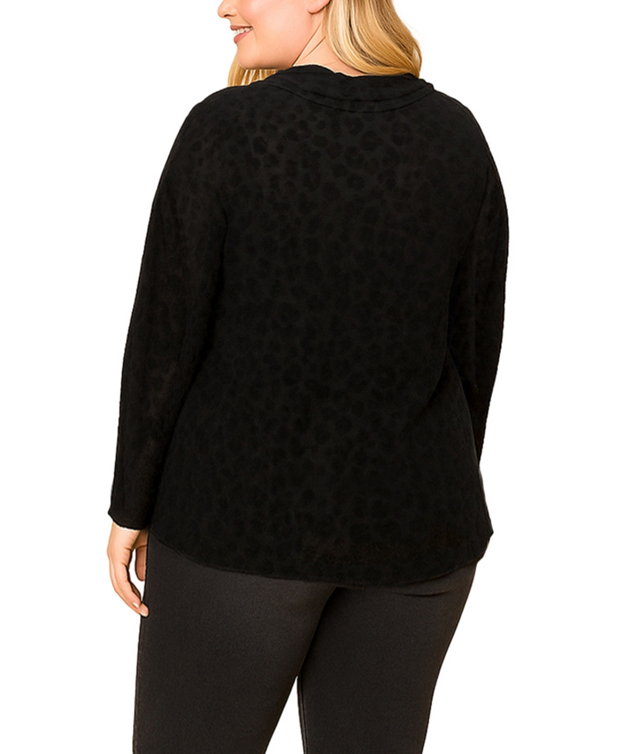 Coin 1804 Plus Cheetah Burnout Button front closure Shirt