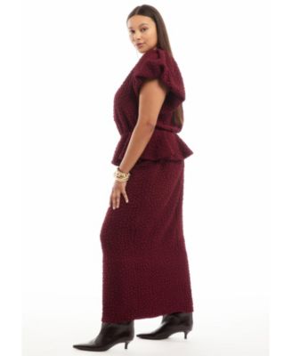 Women's June + Vie Textured Knit Column Midi Skirt