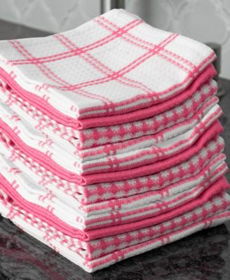 Coordinating Flat Waffle Weave Cotton Dish Cloths, Set of 12