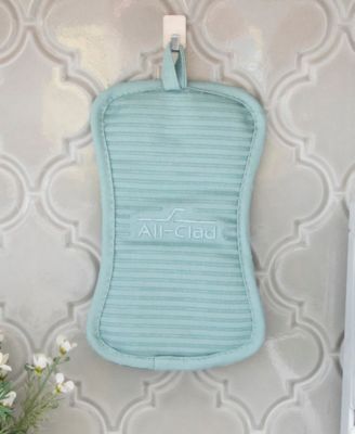 Ribbed Silicone Cotton Twill Potholders, Set of 4