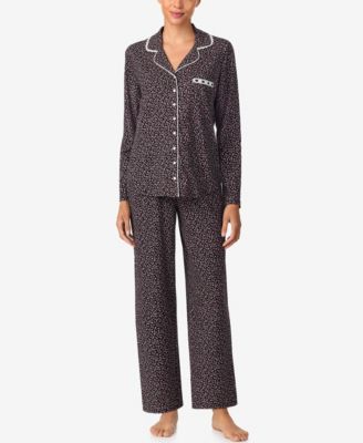 Sleepwear Brushed Cotton Notch Collar Pant PJ Set
