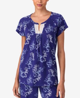 Sleepwear Brushed Cotton Cap Sleeve long pant PJ set