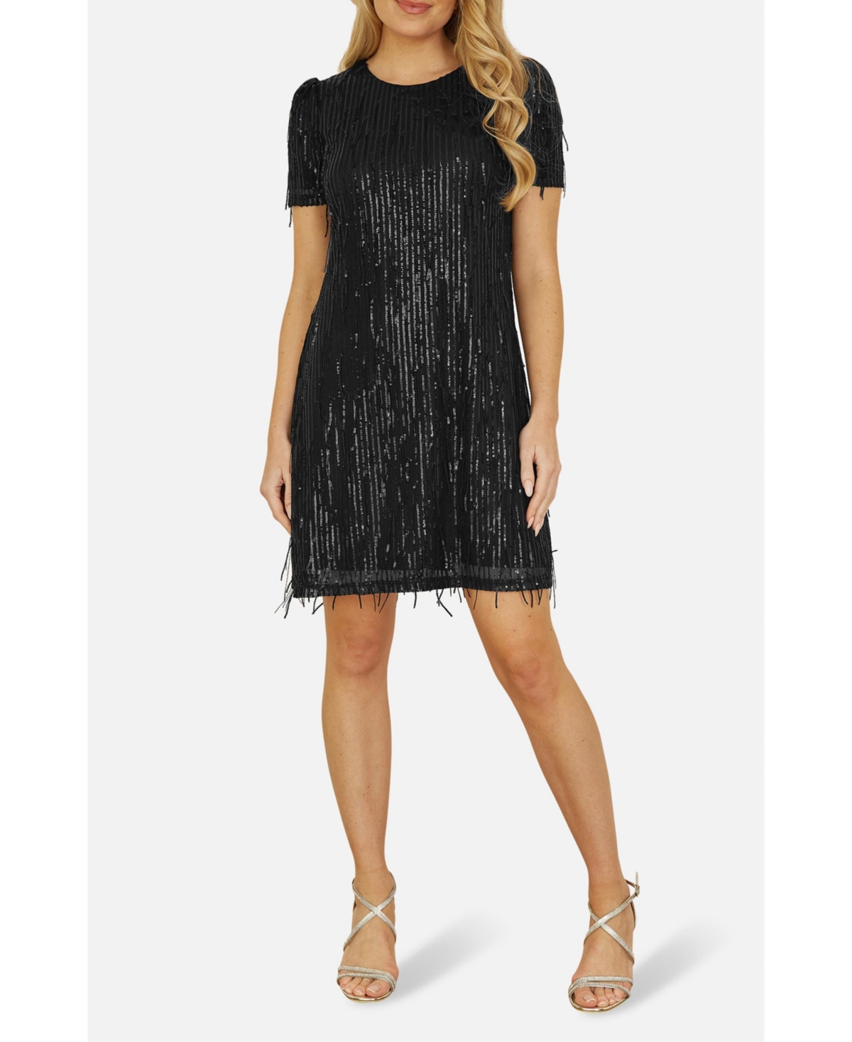 Yumi Women's Dripping Sequin Tunic Dress