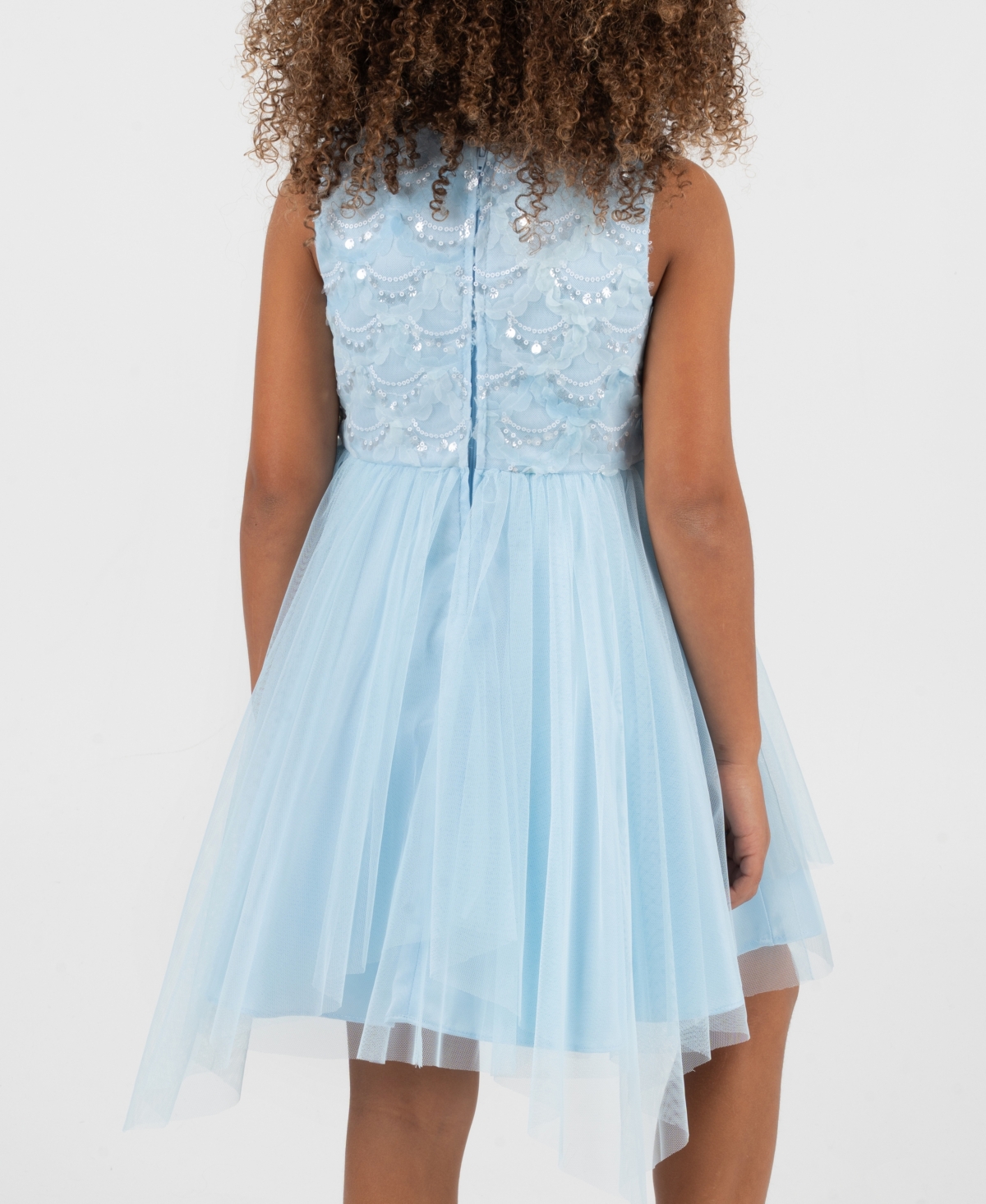 Rare Editions Girls 2T-6X Soutache Sequins Bodice Sleeveless Dress