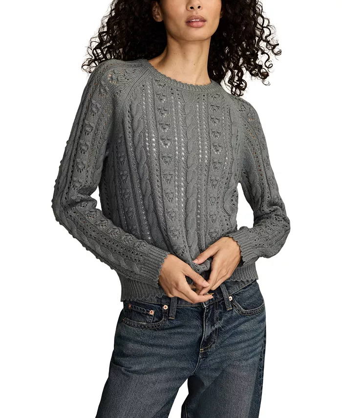 Women's Pointelle Crewneck Sweater - thumbnail 5