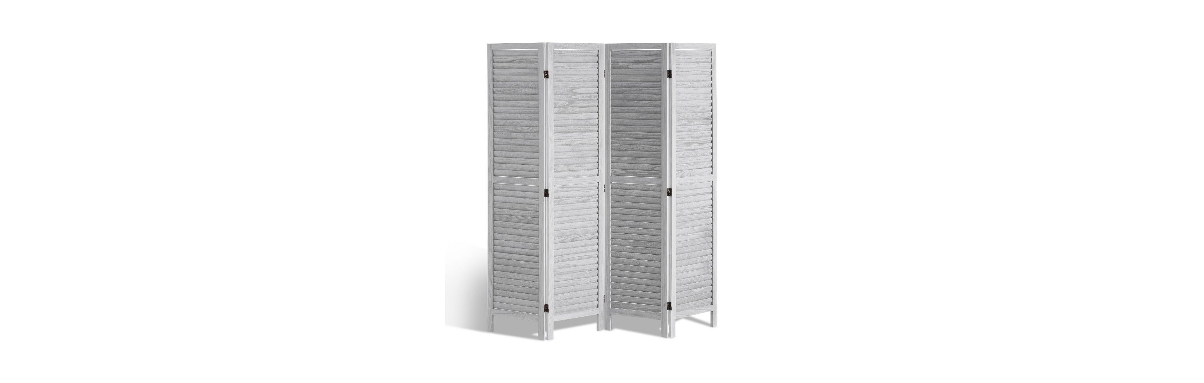 Slickblue 4-Panel Wooden Room Divider Folding Privacy Screen Indoor