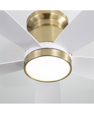 42-inch Modern Golden 5-Blade Ceiling Fan With 6-Speed Adjustable Wind Speed and Light Kit