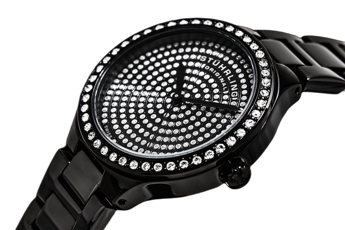 Женские часы Stuhrling Women s Symphony 683 32mm Quartz Watch, Swarovski Crystal Bezel, Stainless Steel Bracelet, 50M Water Resistant — фото 3