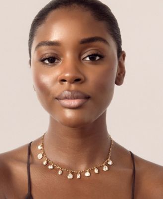 Gold Plated Liquid Crystal Charm Necklace