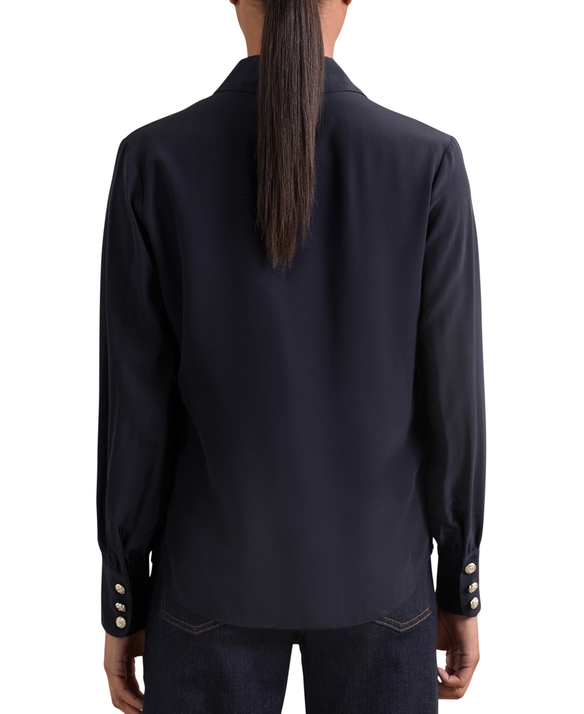 Reiss Women's Silk Embossed-Button Shirt