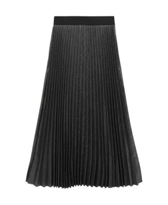 Women's Metallic Pleated Midi Skirt