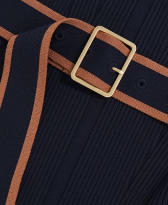 Women's Color-Block Rib-Knit Midi Dress