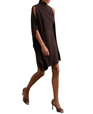 Women's One-Shoulder Draped Mini Dress