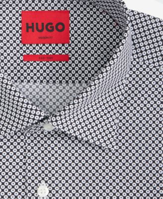 Men's Modern-Fit Circle Print Dress Shirt 