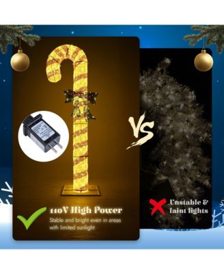 8FT Pre-Lit 660LED Christmas Candy Cane Giant 3D Lighted Outdoor Yard Decorations, Holiday Display Large Lighting