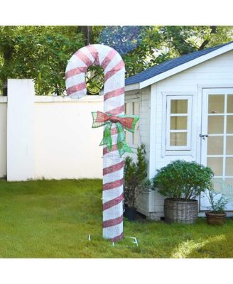 8FT Pre-Lit 660LED Christmas Candy Cane Giant 3D Lighted Outdoor Yard Decorations, Holiday Display Large Lighting