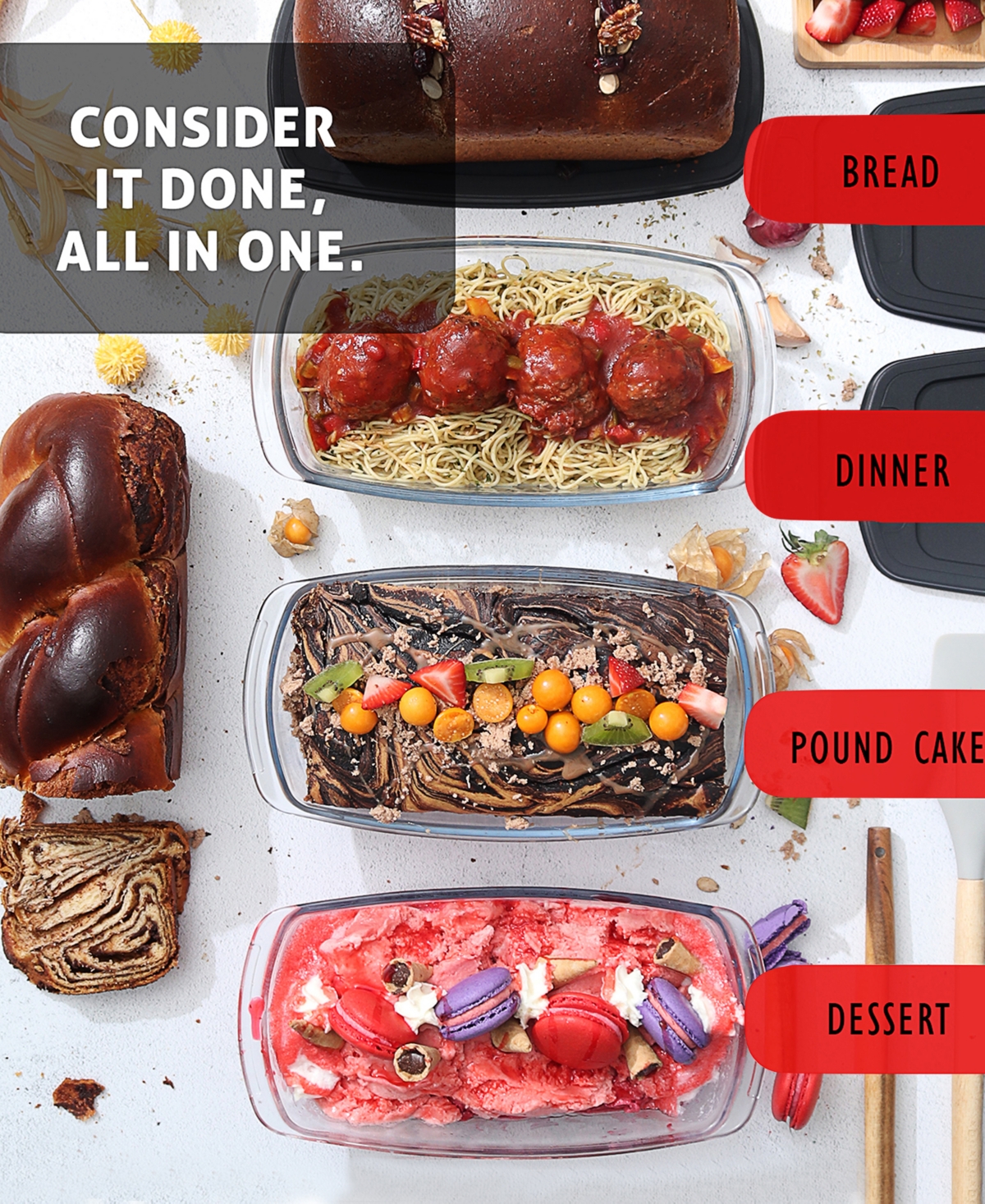 Nestl Airtight 6-pc. Rectangular Bread Loaf Containers Set