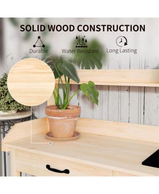 Sturdy Garden Work Bench with Open Shelves for Tools and Plants