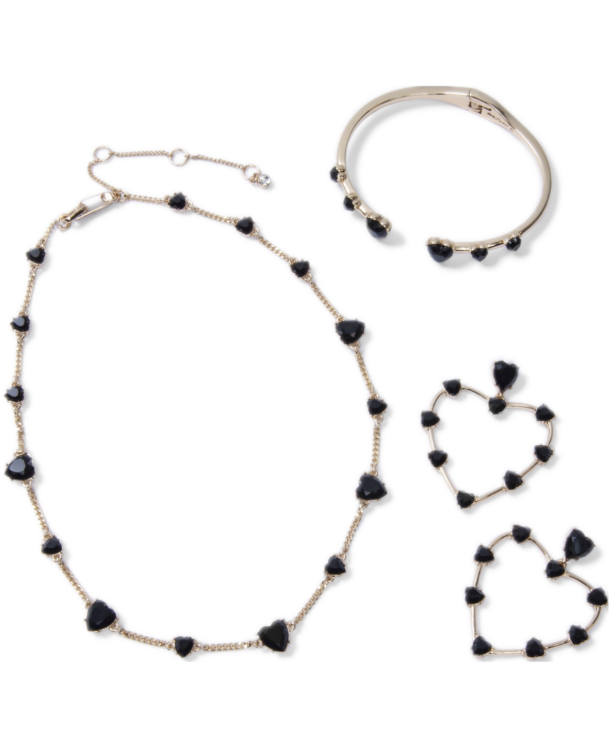 Karl Lagerfeld Paris Black Stone Heart Collar Necklace