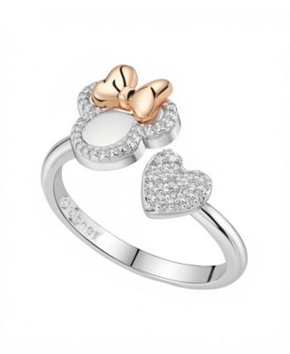 Disney - Minnie Mouse Cubic Zirconia Heart and Mother of Pearl Ring
