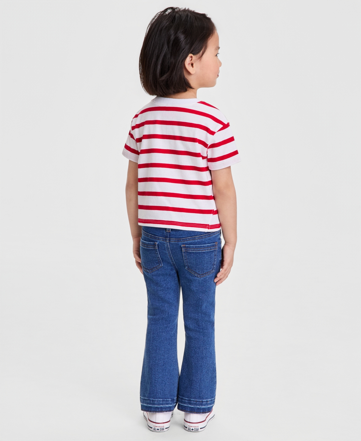 Disney Girls' 2T-6X Minnie Mouse T-Shirt and Flare Denim Pants, 2-Piece Set