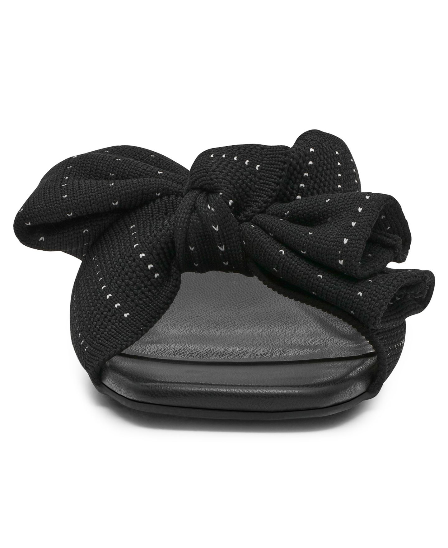 Женские сандалии Anne Klein Dara Bow Wedge, цвет: Чёрный вязаный — фото 8