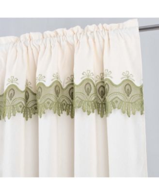 RT Designer Collection Betsy Macrame Rod Pocket Curtain Panel 52" x 84" Sage