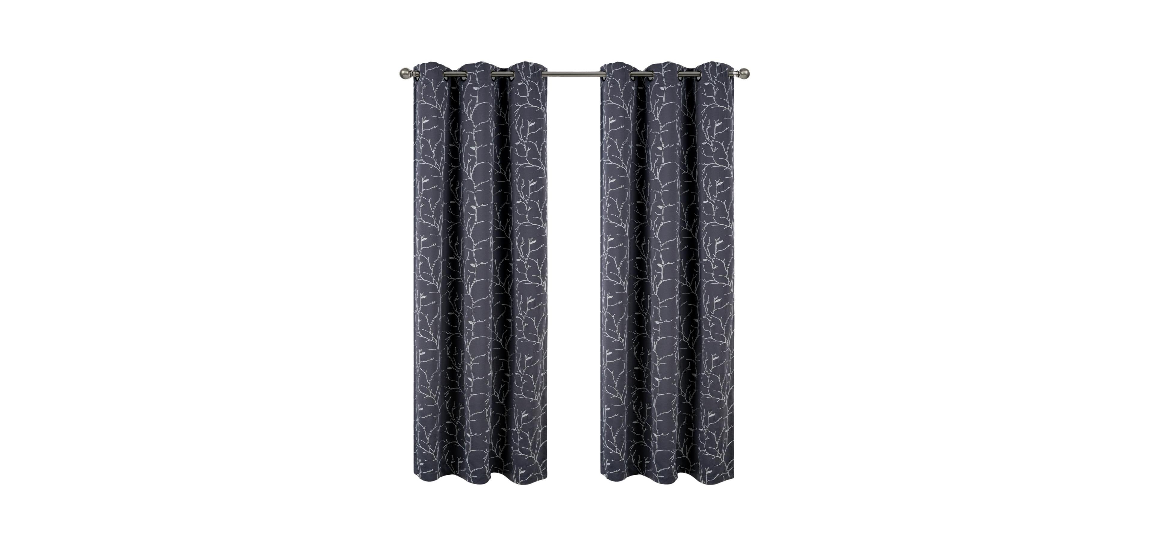 Rt Designer Collection Luciana Embroidered Blackout Luxurious Decorative Grommet Curtain Panel 54" x 84