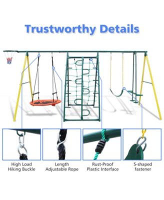 Boys Streamdale Indoor/Outdoor Metal Swing Set with Safety Belt for Backyard