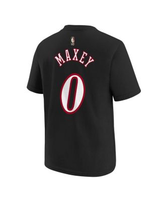 Big Boys and Girls Tyrese Maxey Black Philadelphia 76ers Name Number T-Shirt