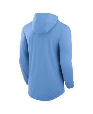Men's Carolina Blue North Carolina Tar Heels Legacy Tri-Blend Dri-FIT Long Sleeve Hoodie T-Shirt