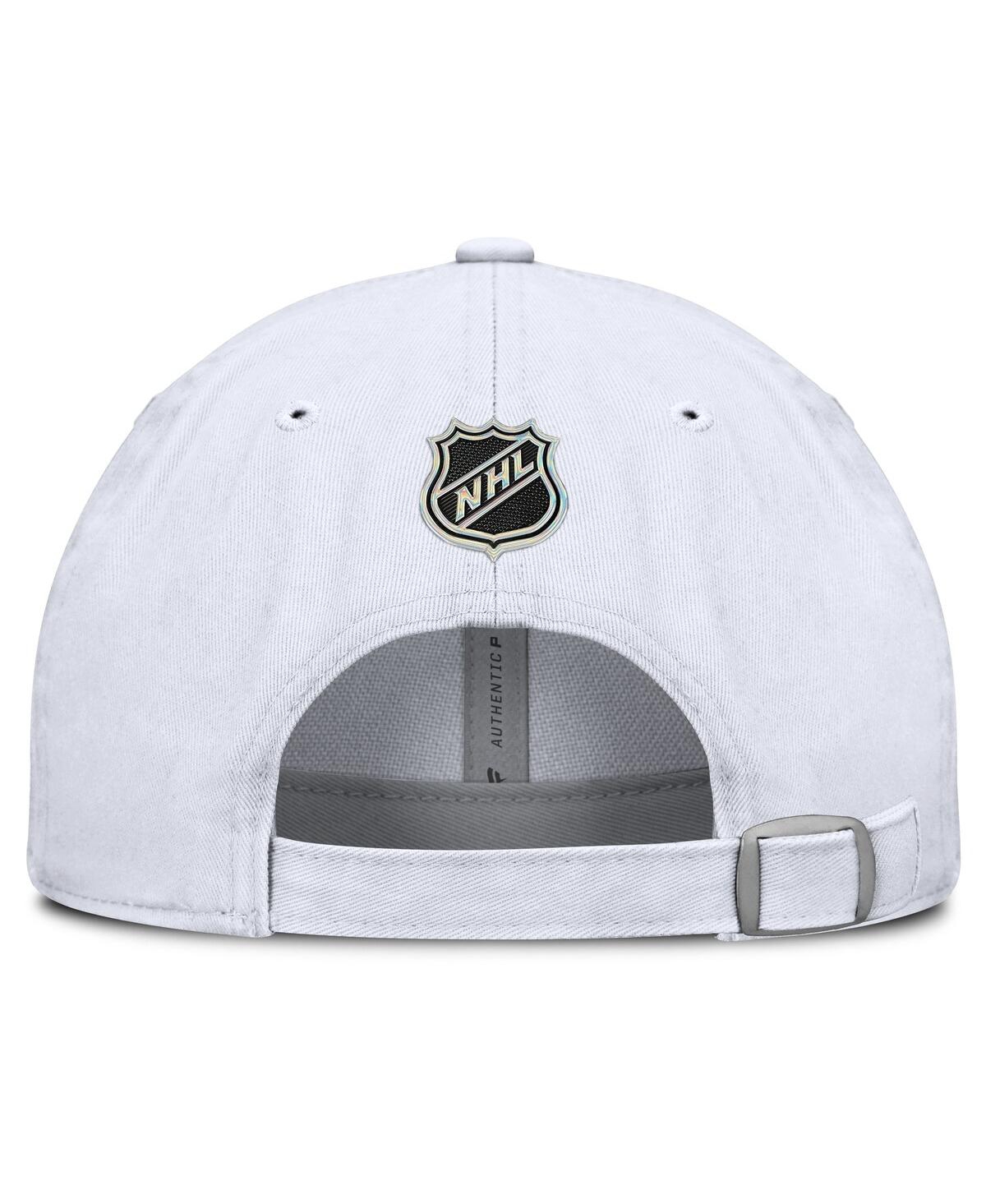 Fanatics Men's White Chicago Blackhawks Authentic Pro Hockey Fights Cancer Adjustable Hat In White