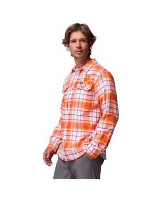 Men's Orange Clemson Tigers Flare Gun Omni-Wick Flannel Long Sleeve Button-Up Shirt