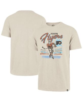 '47 Brand - Men's Natural Philadelphia Flyers Hockey Player Golden Age Scrum T-Shirt