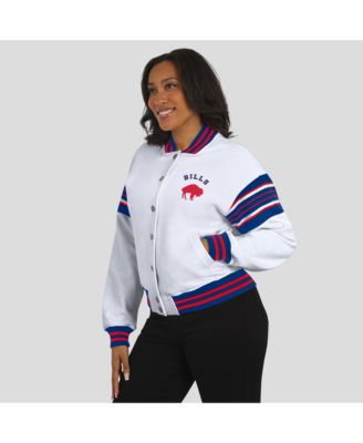 Women's White Buffalo Bills Full-Snap Fleece Sweatshirt Jacket