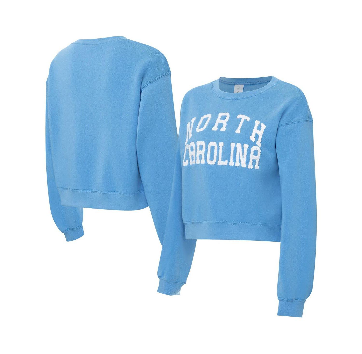 Women's Carolina Blue North Carolina Tar Heels Chenille Cropped Sweatshirt