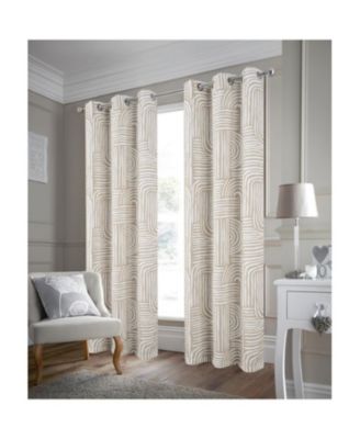 RT Designer Collection Ashton Prnt 2 Pack Blackout Grommet Luxurious Modern Design Curtain Panel 36" x 84" Taupe