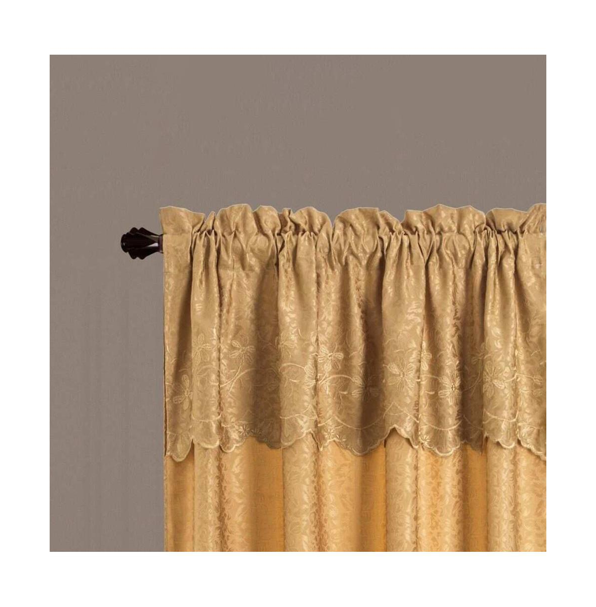 Rt Designers Collection Alisa Macrame Rod Pocket Window Room Darkening Panel 54" x 84" Gold