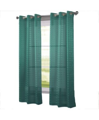 Wanda Box Voile Light Filtering One Grommet Curtain Panel 54" x 90" Teal