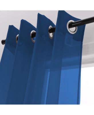 Cara One Sheer Grommet Light Filtering Curtain Panel 54" x 90" Navy